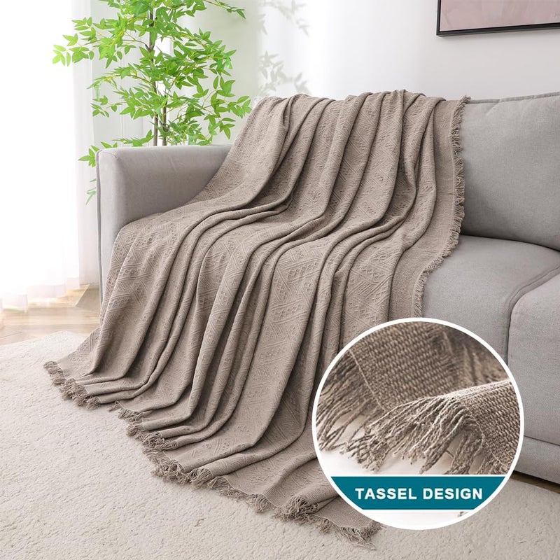 Turquoize Couch Cover Sofa Covers Washable Couch Covers for 3 Cushion Couch Throw Cover Sectional Couch Cover Furniture Cover for Pets  Kids Feature Geometrical Jacquard Fabric(71""x118"" X-Large Sand) - Image 3
